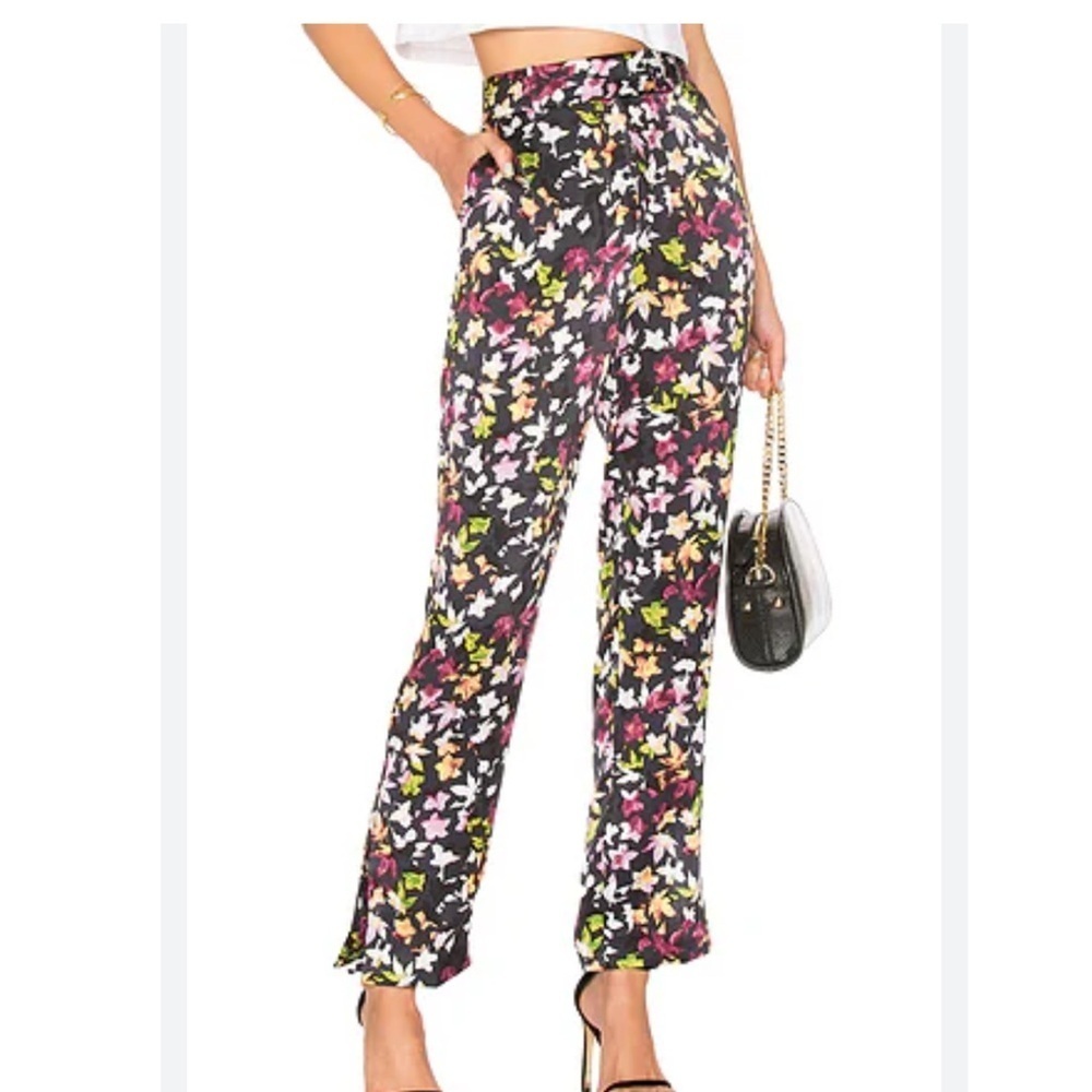 Equipment Florence Silk Trouser Size M In Floral Eclipse